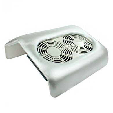 Витяжка для манікюру з двома вентиляторами, 48 Вт (срібляста)