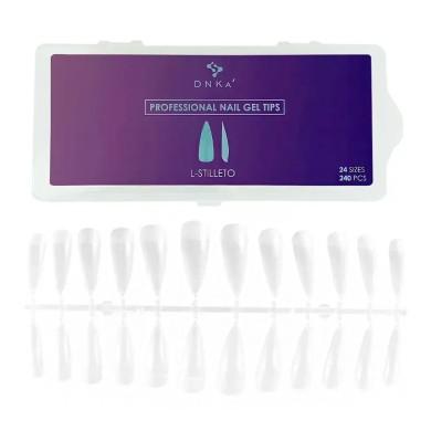 Гелеві типси DNKa' Professional Nail Gel Tips L-Stilleto, 240 шт