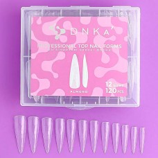 Верхні форми DNKa' Top Nail Forms Almond, 120 шт