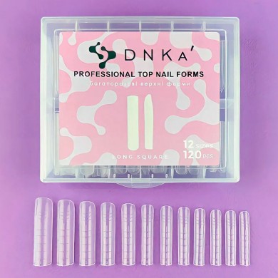 Верхні форми DNKa' Top Nail Forms Long Square, 120 шт
