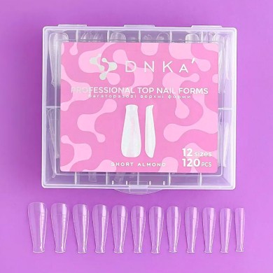 Верхні форми DNKa' Top Nail Forms Short Almond, 120 шт